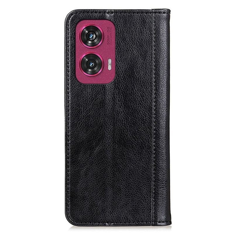 Flip Cover Motorola Edge 50 Fusion Cuir Fendu