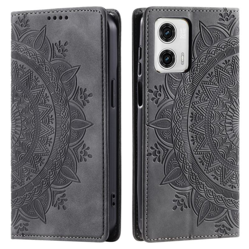 Flip Cover Motorola Edge 50 Fusion Effet Daim Mandala