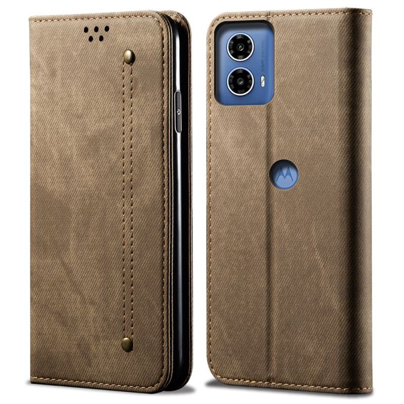 Flip Cover Motorola Edge 50 Fusion Tissu Jeans