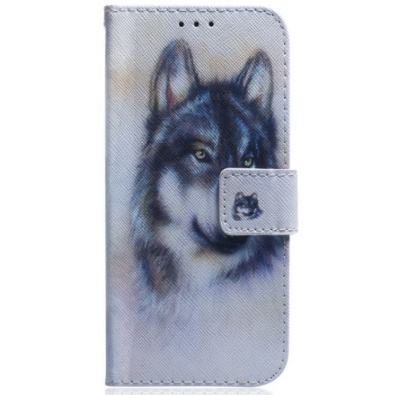 Housse Motorola Edge 50 Fusion Loup Aquarelle