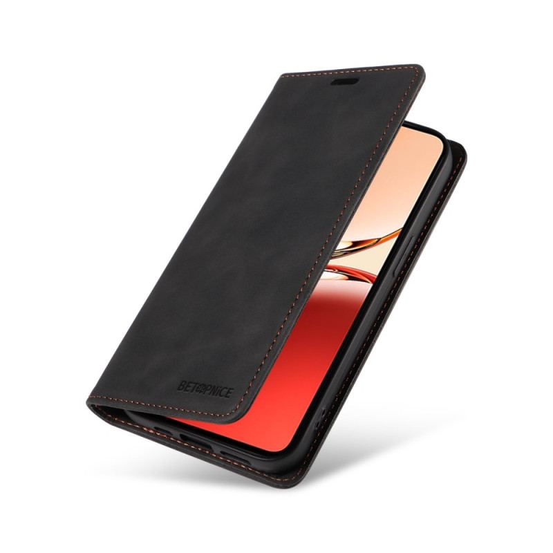 Flip Cover Oppo Reno 12F 5G Effet Daim avec Blocage RFID BETOPNICE