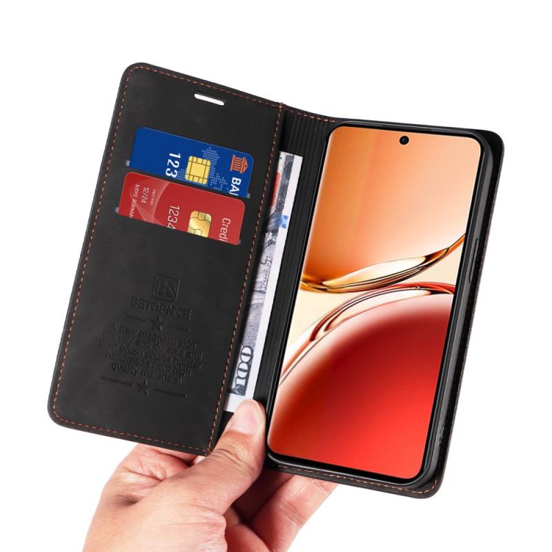 Flip Cover Oppo Reno 12F 5G Effet Daim avec Blocage RFID BETOPNICE