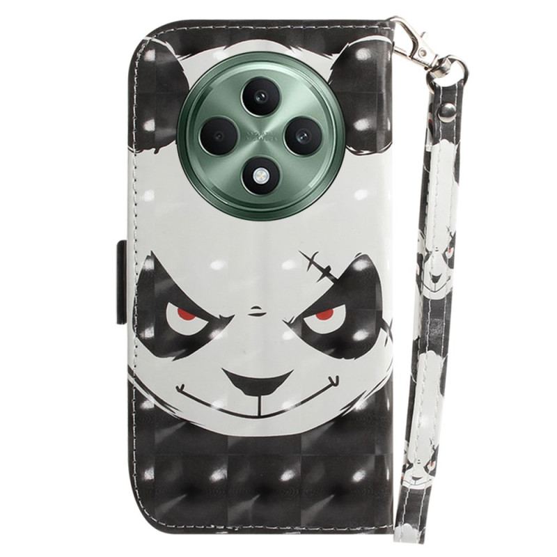 Housse Oppo Reno 12F 5G Angry Panda à Lanière