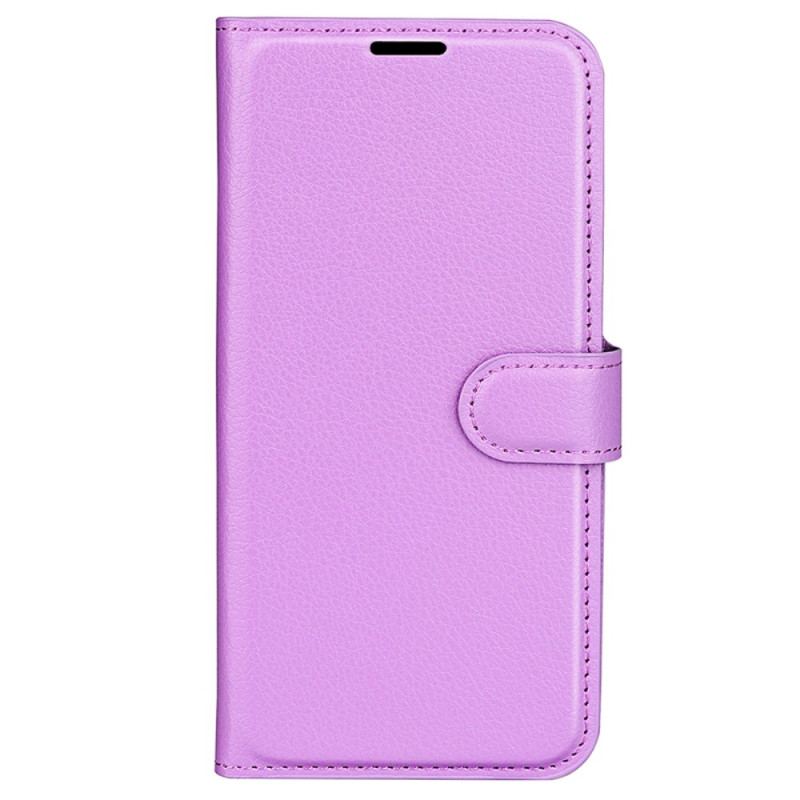 Housse Oppo Reno 12F 5G Simili Cuir Litchi Classique