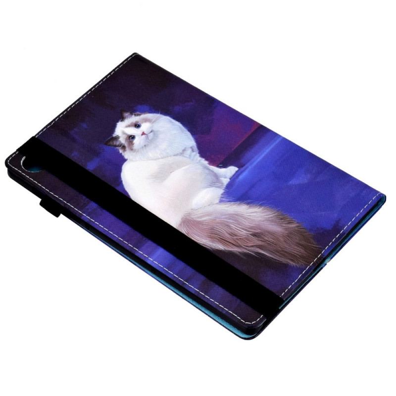 Housse Samsung Galaxy Tab A8 (2021) Chat Blanc