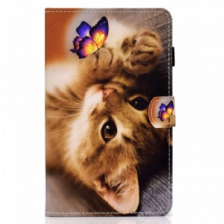 Housse Samsung Galaxy Tab A8 (2021) Mon Chaton et Papillon