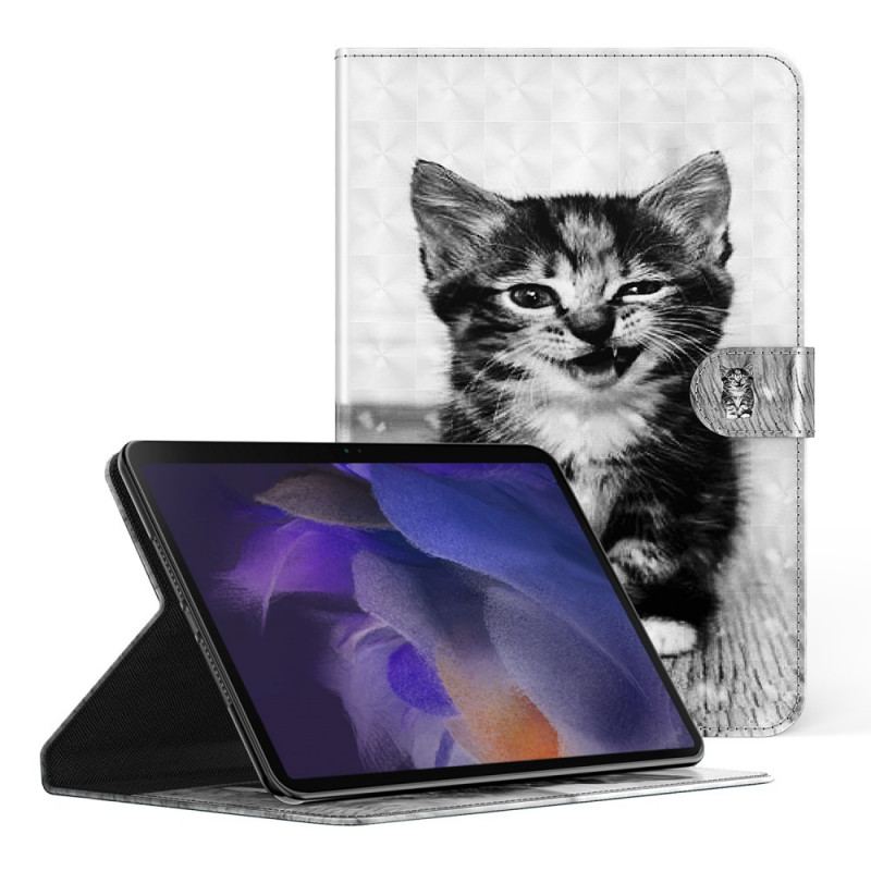 Housse Simili Cuir Samsung Galaxy Tab A8 (2021) Chaton