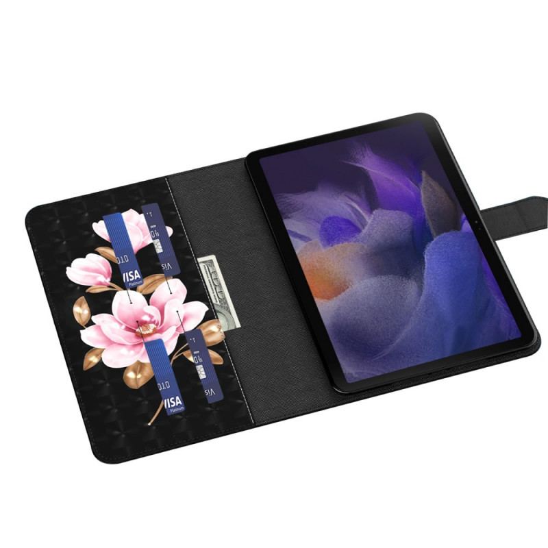 Housse Simili Cuir Samsung Galaxy Tab A8 (2021) Fleurs d'Arbre