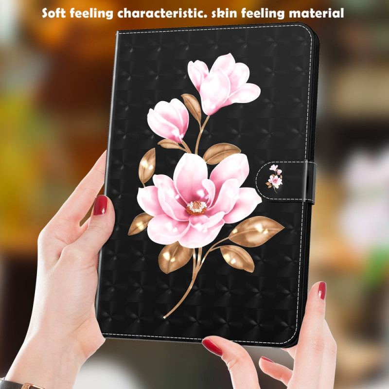 Housse Simili Cuir Samsung Galaxy Tab A8 (2021) Fleurs d'Arbre