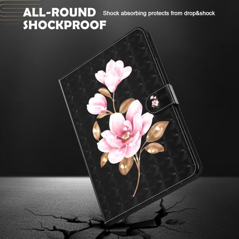 Housse Simili Cuir Samsung Galaxy Tab A8 (2021) Fleurs d'Arbre