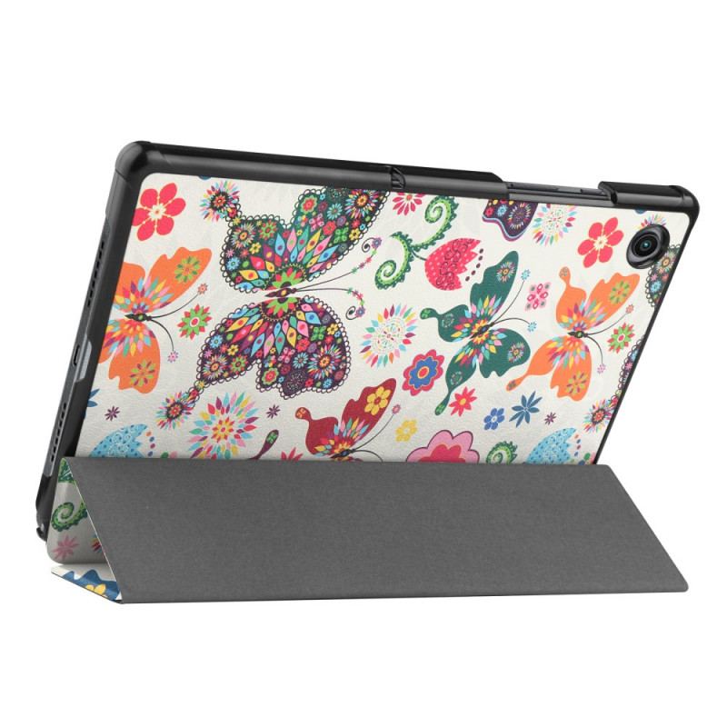 Smart Case Samsung Galaxy Tab A8 (2021) Renforcée Papillons et Fleurs