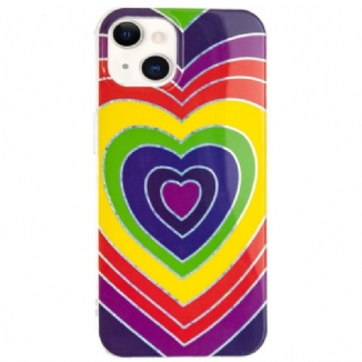 Coque iPhone 15 Plus Coeur Psychédélique