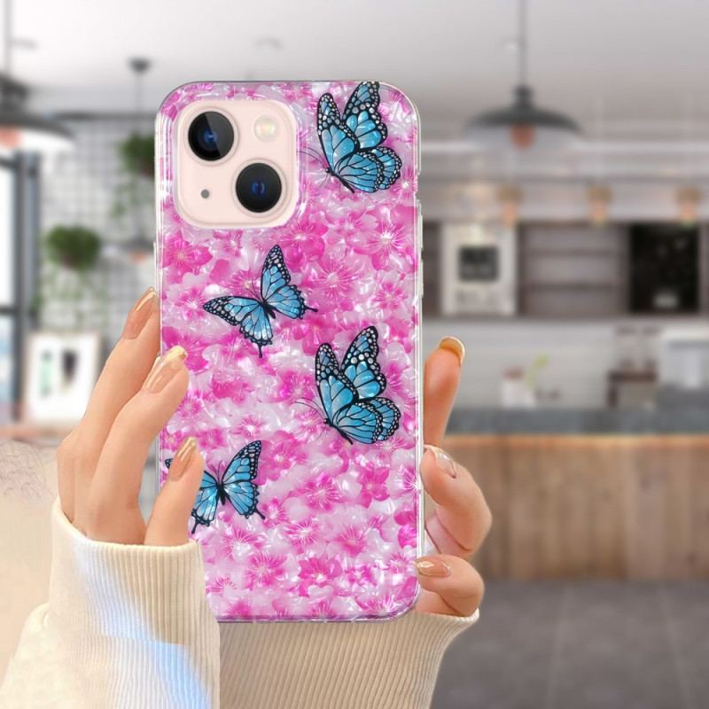 Coque iPhone 15 Plus Fleurs et Papillons