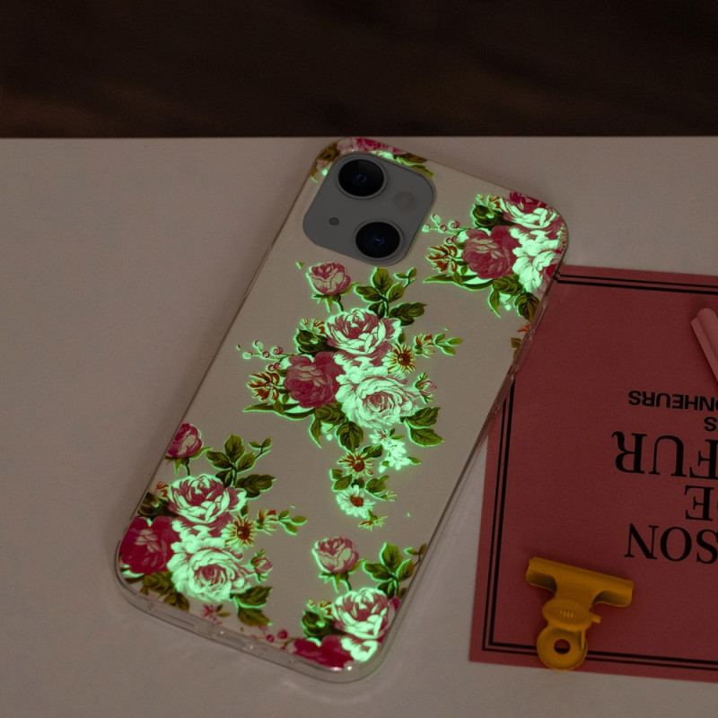 Coque iPhone 15 Plus Fluorescente Fleurs