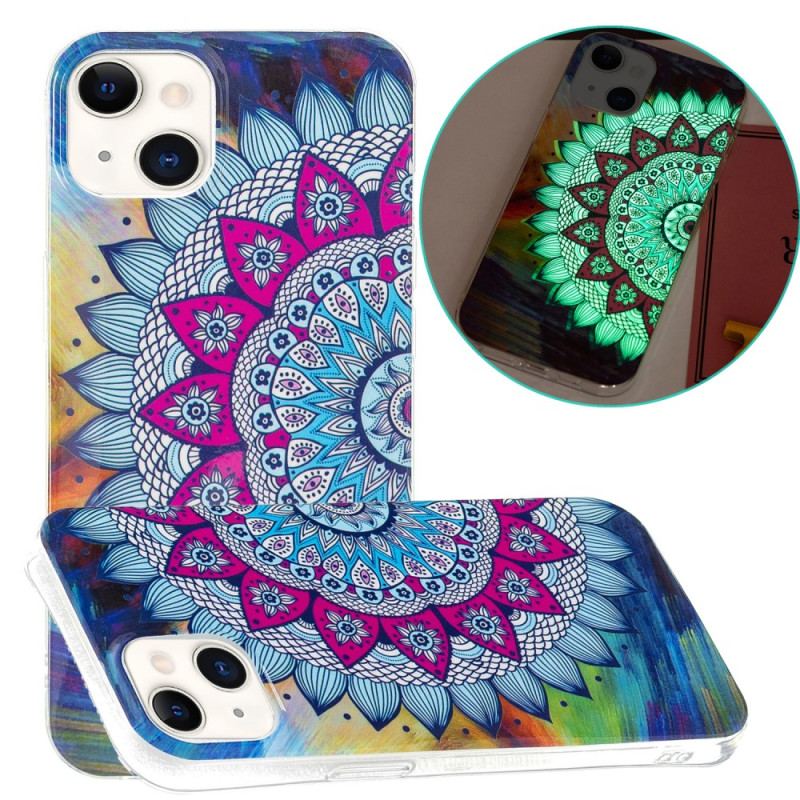 Coque iPhone 15 Plus Fluorescente Mandala