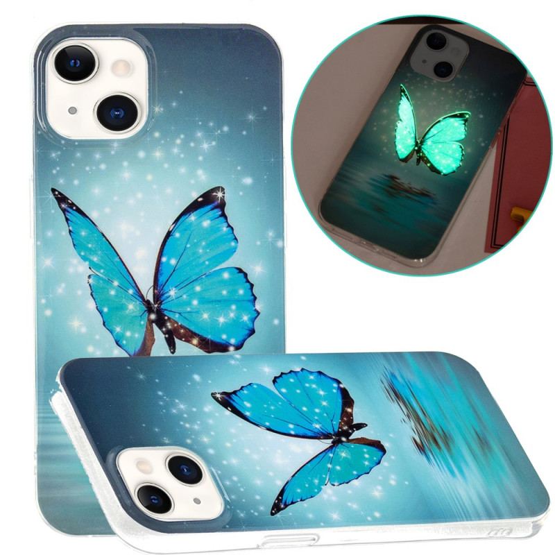 Coque iPhone 15 Plus Fluorescente Papillons