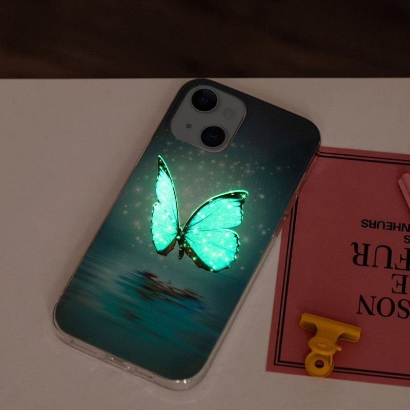 Coque iPhone 15 Plus Fluorescente Papillons