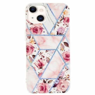 Coque iPhone 15 Plus Marbre Floral