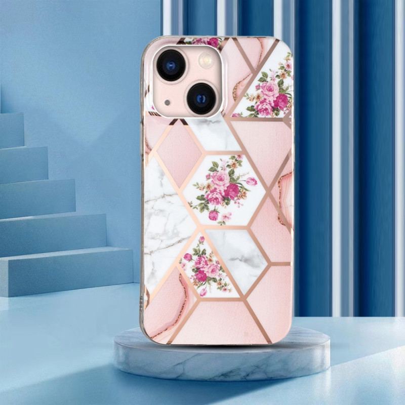 Coque iPhone 15 Plus Marbre Floral