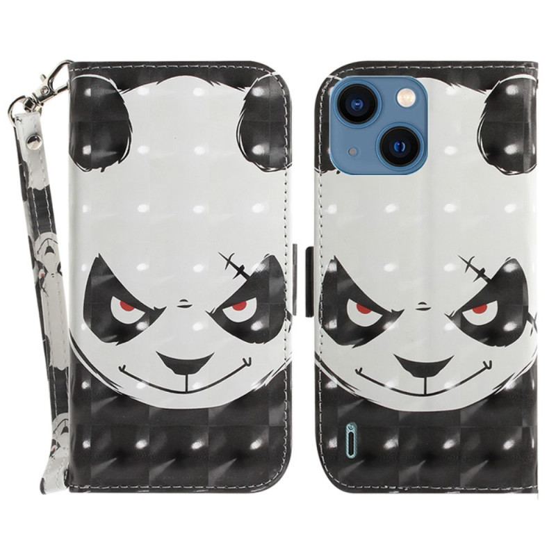 Housse iPhone 15 Plus Angry Panda à Lanière