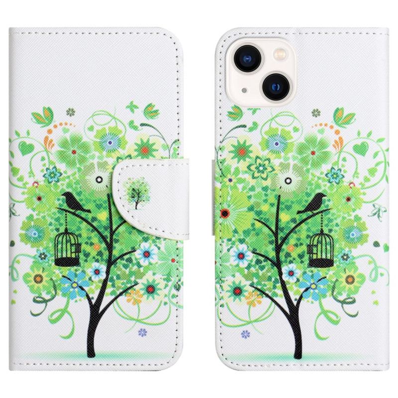 Housse iPhone 15 Plus Arbre au Feuillage Vert