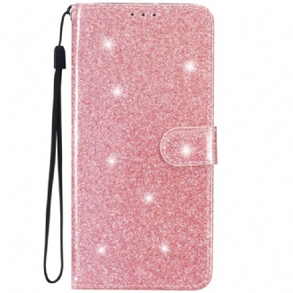 Housse iPhone 15 Plus Effet Paillettes à Lanière