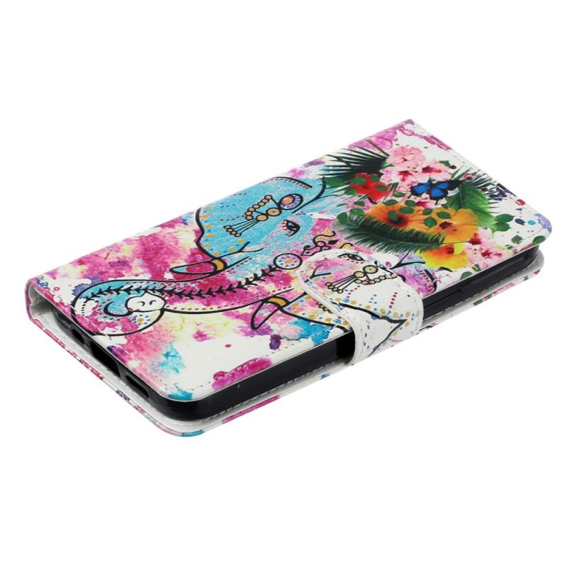 Housse iPhone 15 Plus Éléphant Aquarelle à Lanière