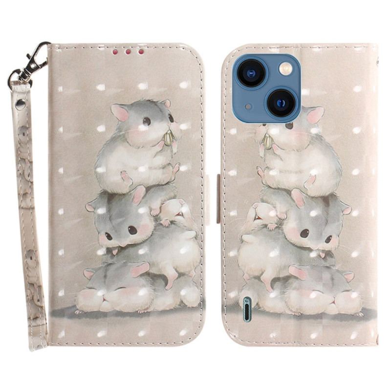 Housse iPhone 15 Plus Hamsters à Lanière