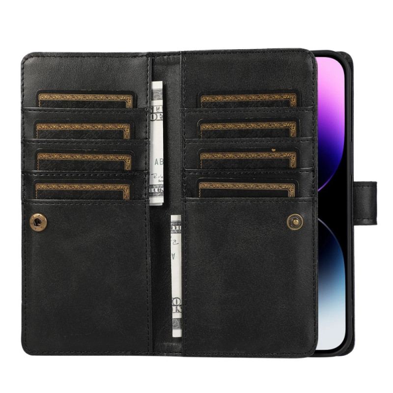 Housse iPhone 15 Plus Multi-Cartes et Pochette Frontale