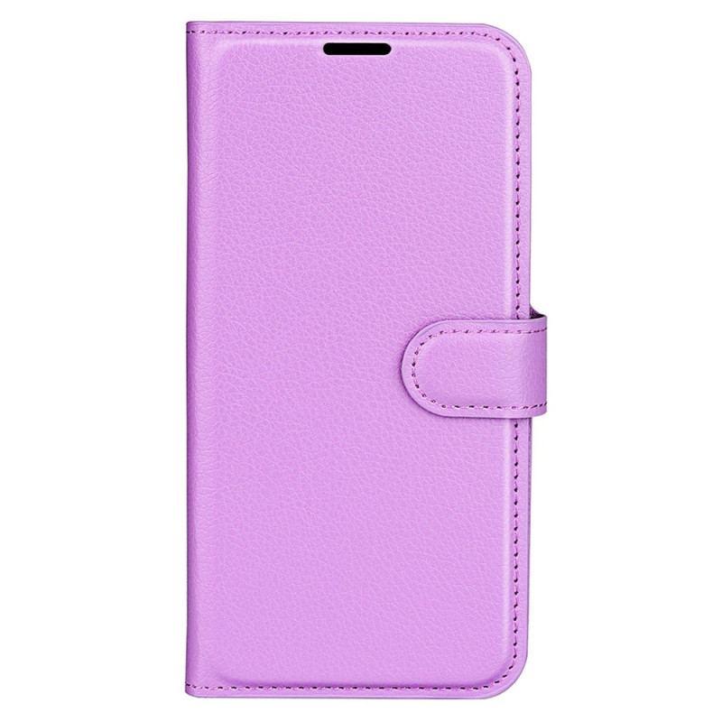 Housse iPhone 15 Plus Simili Cuir Litchi Classique