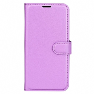 Housse iPhone 15 Plus Simili Cuir Litchi Classique