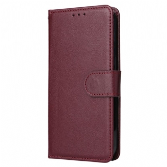 Housse iPhone 15 Plus Style Cuir Classique à Lanière