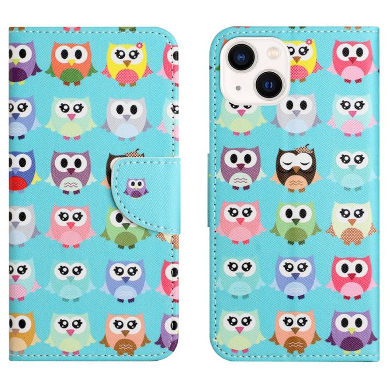 Housse iPhone 15 Plus Tribu de Hiboux