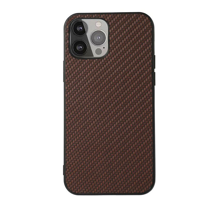 Coque iPhone 13 Pro Max Effet Cuir Texture Fibre Carbone