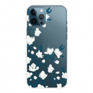 Coque iPhone 13 Pro Max Fleurs Blanches