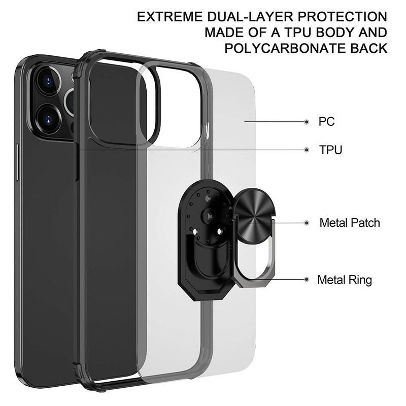 Coque iPhone 13 Pro Max Hybride Anneau Premium