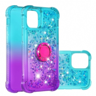 Coque iPhone 13 Pro Max Paillettes Anneau-Support