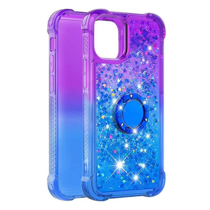 Coque iPhone 13 Pro Max Paillettes Anneau-Support