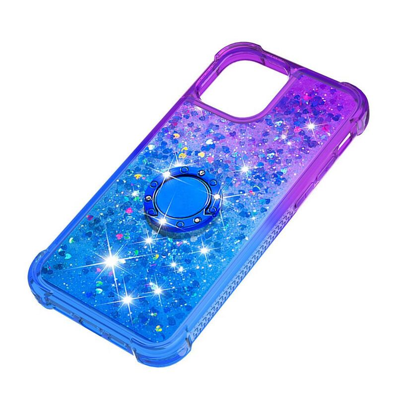 Coque iPhone 13 Pro Max Paillettes Anneau-Support