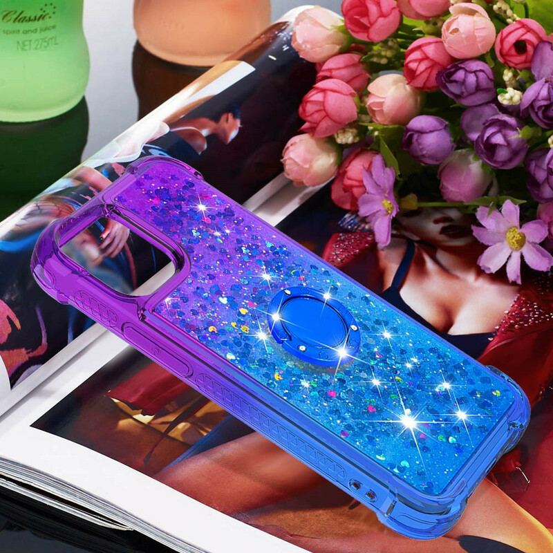 Coque iPhone 13 Pro Max Paillettes Anneau-Support