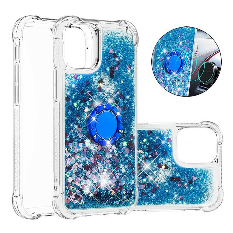 Coque iPhone 13 Pro Max Paillettes avec Anneau-Support