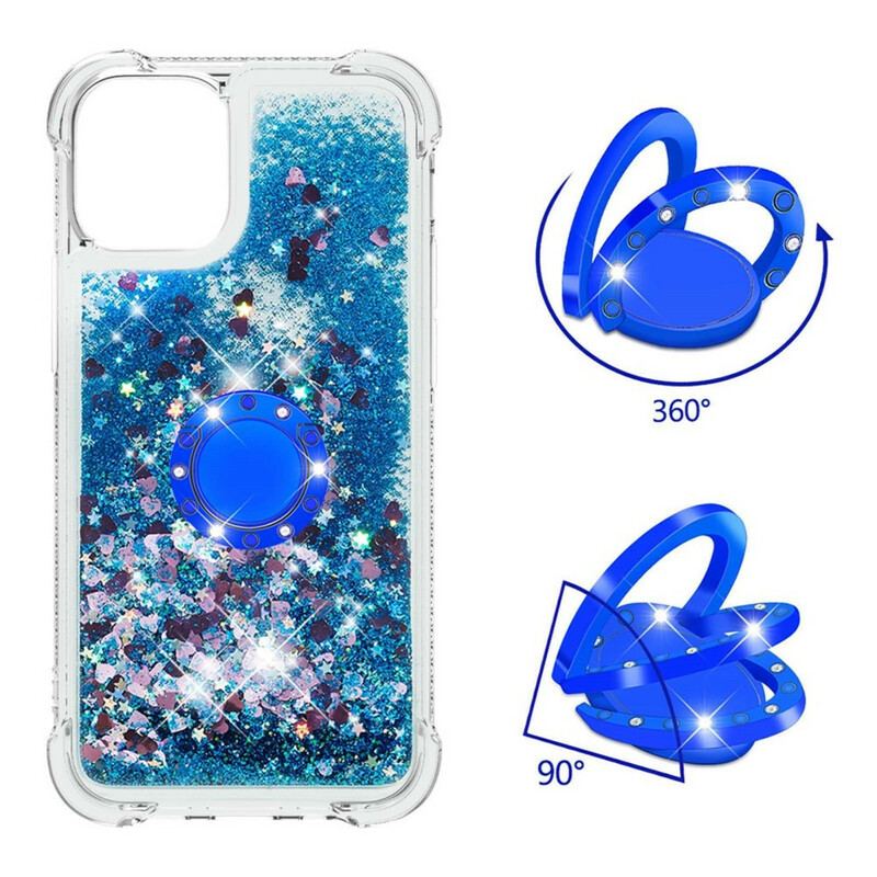 Coque iPhone 13 Pro Max Paillettes avec Anneau-Support