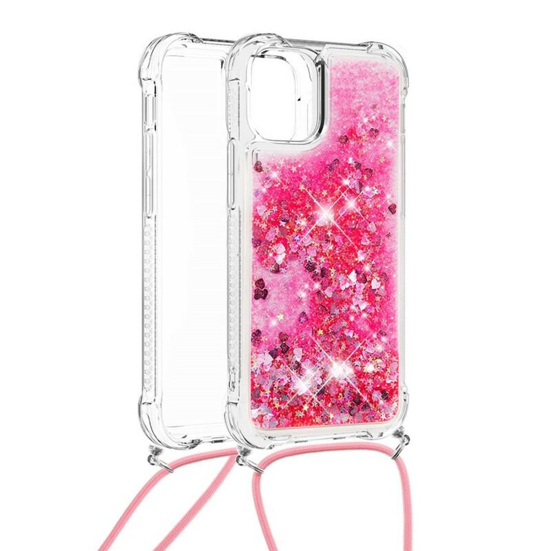 Coque iPhone 13 Pro Max Paillettes à Cordon