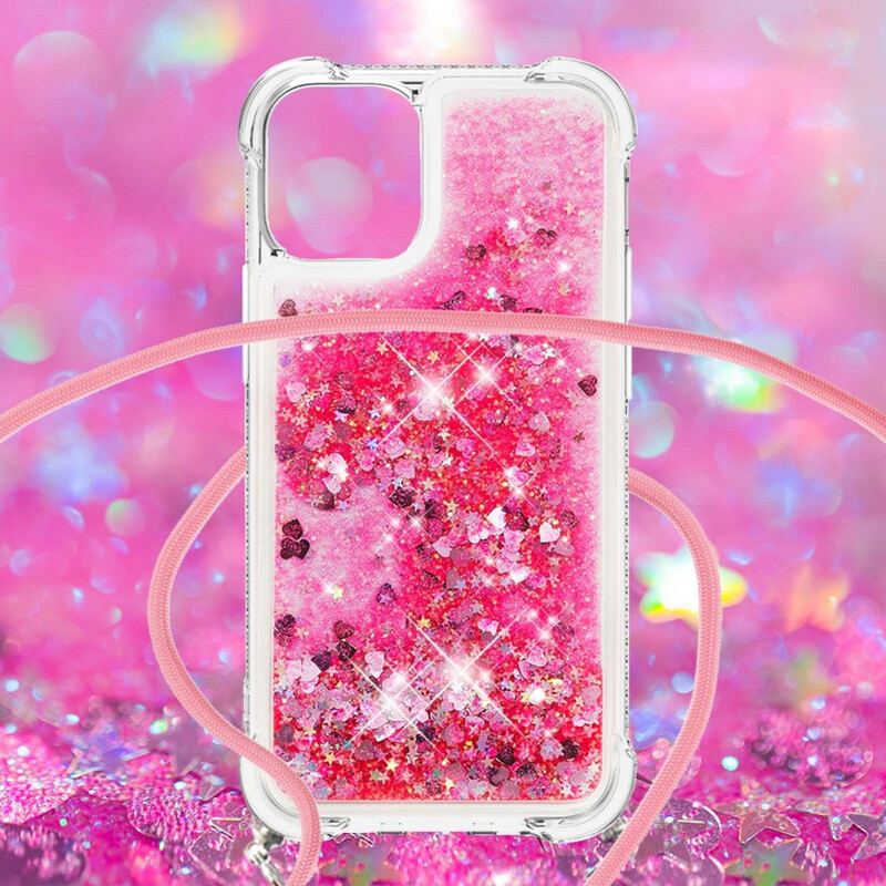 Coque iPhone 13 Pro Max Paillettes à Cordon