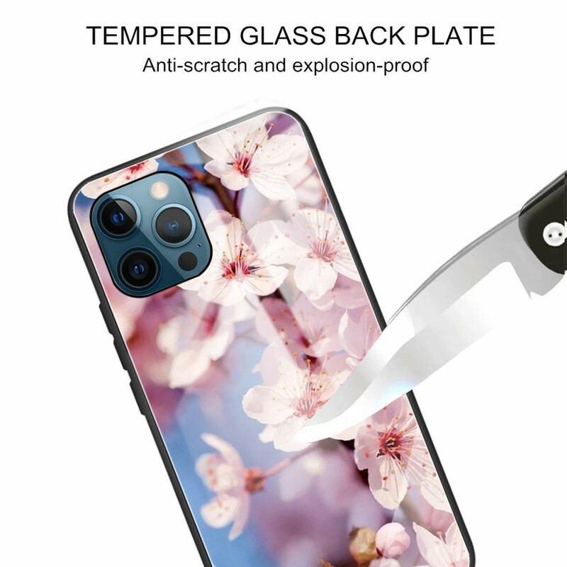 Coque iPhone 13 Pro Max Verre Trempé Fleurs Réalistes