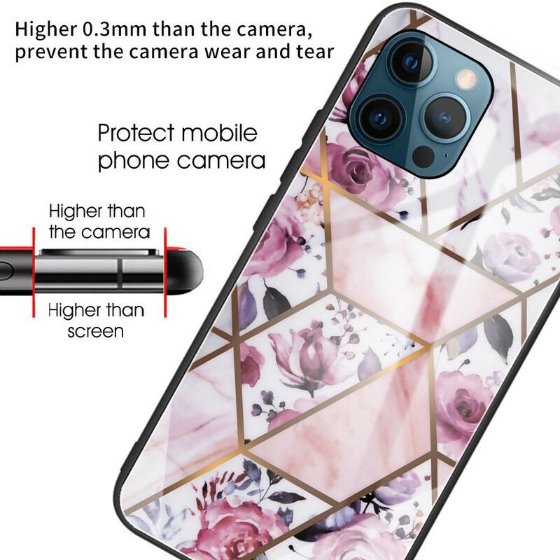 Coque iPhone 13 Pro Max Verre Trempé Marbre Géométrie