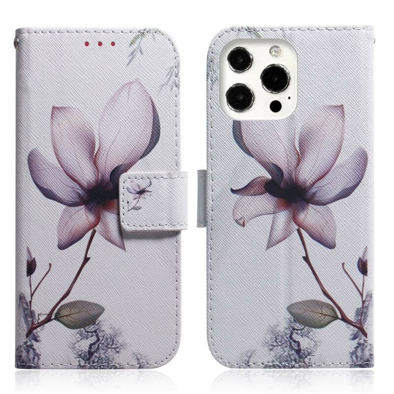 Housse iPhone 13 Pro Max Fleur Vieux Rose