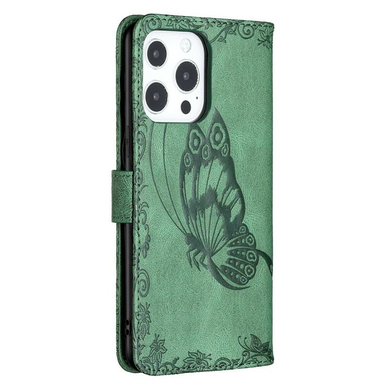 Housse iPhone 13 Pro Max Papillon Baroque à Lanière