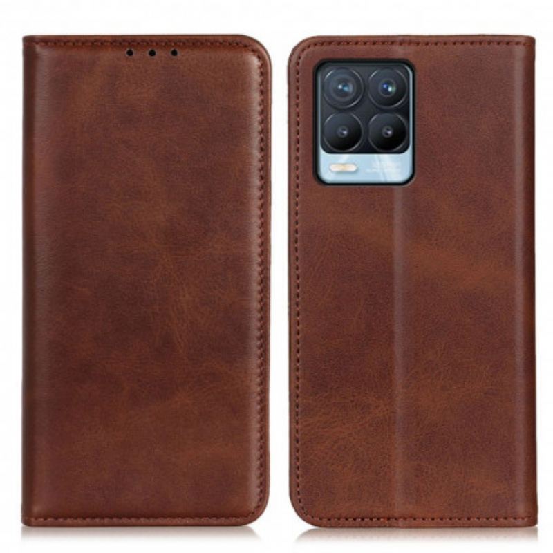 Flip Cover Realme 8 / 8 Pro Cuir Fendu Élégance