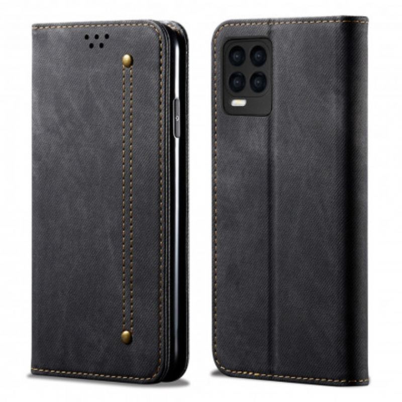 Flip Cover Realme 8 / 8 Pro Tissu Jeans